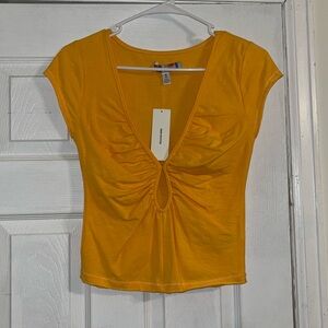 Orange Urban Outfitters Short Sleeve Crop Top Size M